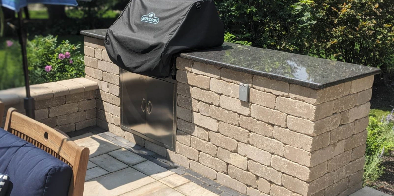 newly built outdoor kitchen