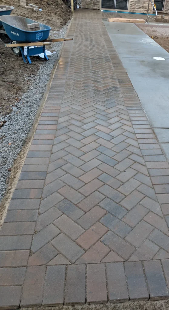 paved floor with a wagon on top